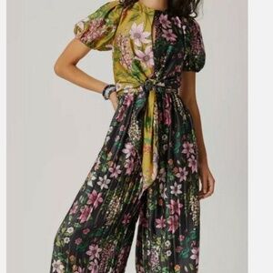 ML Monique Lhuillier x Anthropologie Alisia Silkt Jumpsuit